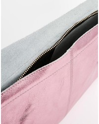 rosa Leder Clutch von Asos