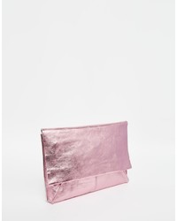 rosa Leder Clutch von Asos