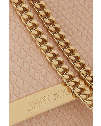 rosa Leder Clutch von Jimmy Choo