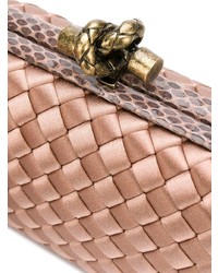 rosa Leder Clutch von Bottega Veneta