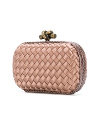 rosa Leder Clutch von Bottega Veneta