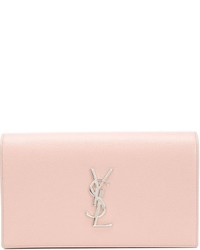 rosa Leder Clutch von Saint Laurent