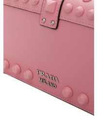 rosa Leder Clutch von Prada