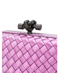 rosa Leder Clutch von Bottega Veneta