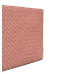 rosa Leder Clutch von Bottega Veneta