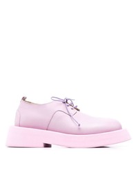 rosa Leder Derby Schuhe