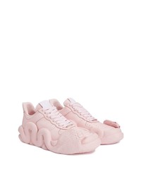 rosa Leder niedrige Sneakers mit Schlangenmuster von Giuseppe Zanotti