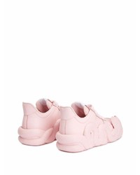 rosa Leder niedrige Sneakers mit Schlangenmuster von Giuseppe Zanotti