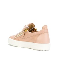 rosa Leder niedrige Sneakers mit Schlangenmuster von Giuseppe Zanotti Design