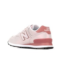 rosa Leder niedrige Sneakers von New Balance