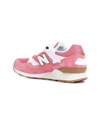 rosa Leder niedrige Sneakers von New Balance