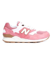 rosa Leder niedrige Sneakers von New Balance