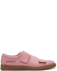 rosa Leder niedrige Sneakers von Acne Studios