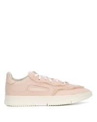 rosa Leder niedrige Sneakers von adidas
