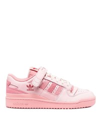 rosa Leder niedrige Sneakers von adidas