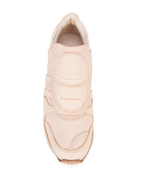 rosa Leder niedrige Sneakers von Hender Scheme