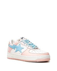 rosa Leder niedrige Sneakers von A Bathing Ape