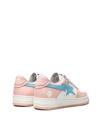 rosa Leder niedrige Sneakers von A Bathing Ape