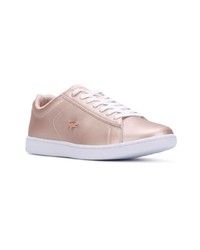 rosa Leder niedrige Sneakers von Lacoste