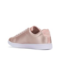 rosa Leder niedrige Sneakers von Lacoste
