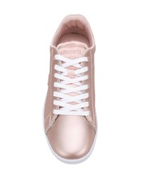 rosa Leder niedrige Sneakers von Lacoste