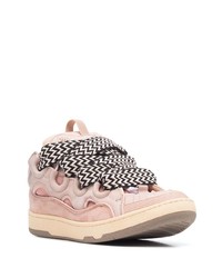 rosa Leder niedrige Sneakers von Lanvin