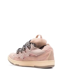 rosa Leder niedrige Sneakers von Lanvin