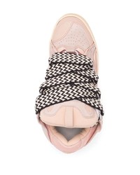 rosa Leder niedrige Sneakers von Lanvin