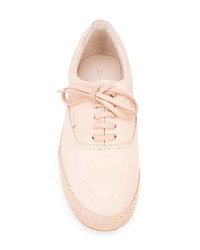 rosa Leder niedrige Sneakers von Hender Scheme