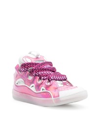 rosa Leder niedrige Sneakers von Lanvin