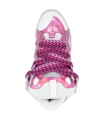 rosa Leder niedrige Sneakers von Lanvin