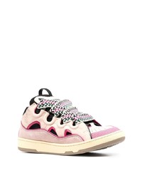 rosa Leder niedrige Sneakers von Lanvin