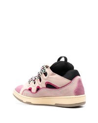 rosa Leder niedrige Sneakers von Lanvin