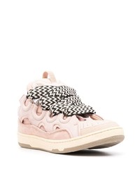 rosa Leder niedrige Sneakers von Lanvin