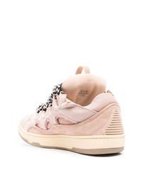 rosa Leder niedrige Sneakers von Lanvin