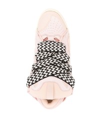 rosa Leder niedrige Sneakers von Lanvin