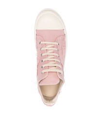 rosa Leder niedrige Sneakers von Rick Owens DRKSHDW