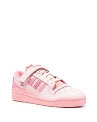 rosa Leder niedrige Sneakers von adidas