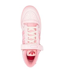 rosa Leder niedrige Sneakers von adidas