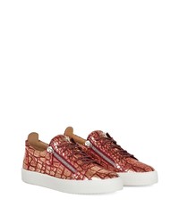 rosa Leder niedrige Sneakers von Giuseppe Zanotti