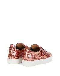 rosa Leder niedrige Sneakers von Giuseppe Zanotti