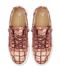 rosa Leder niedrige Sneakers von Giuseppe Zanotti