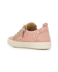 rosa Leder niedrige Sneakers von Giuseppe Zanotti Design