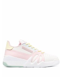 rosa Leder niedrige Sneakers von Giuseppe Zanotti