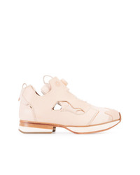 rosa Leder niedrige Sneakers von Hender Scheme