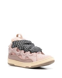 rosa Leder niedrige Sneakers von Lanvin