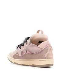 rosa Leder niedrige Sneakers von Lanvin