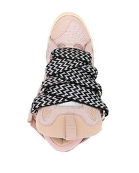 rosa Leder niedrige Sneakers von Lanvin