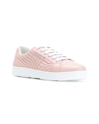 rosa Leder niedrige Sneakers von Prada