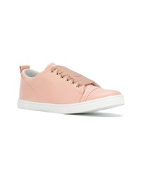 rosa Leder niedrige Sneakers von Lanvin